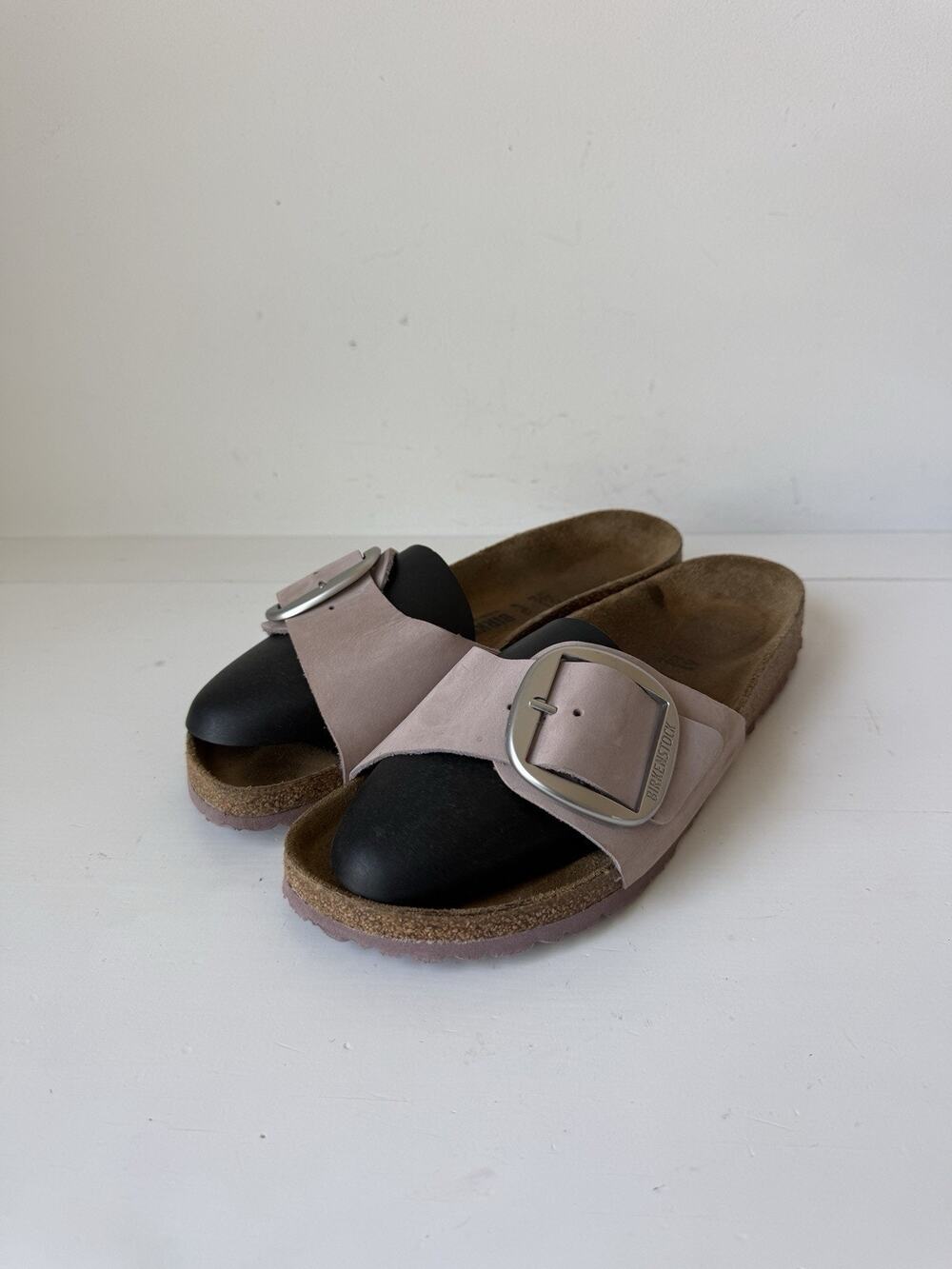 Birkenstock Madrid Women’s Big Buckle Sandal size 41 Us 10 Dusty Pink Leather